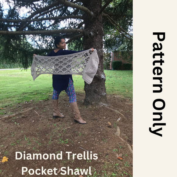 Diamond Trellis Pocket Shawl (Pattern Only)
