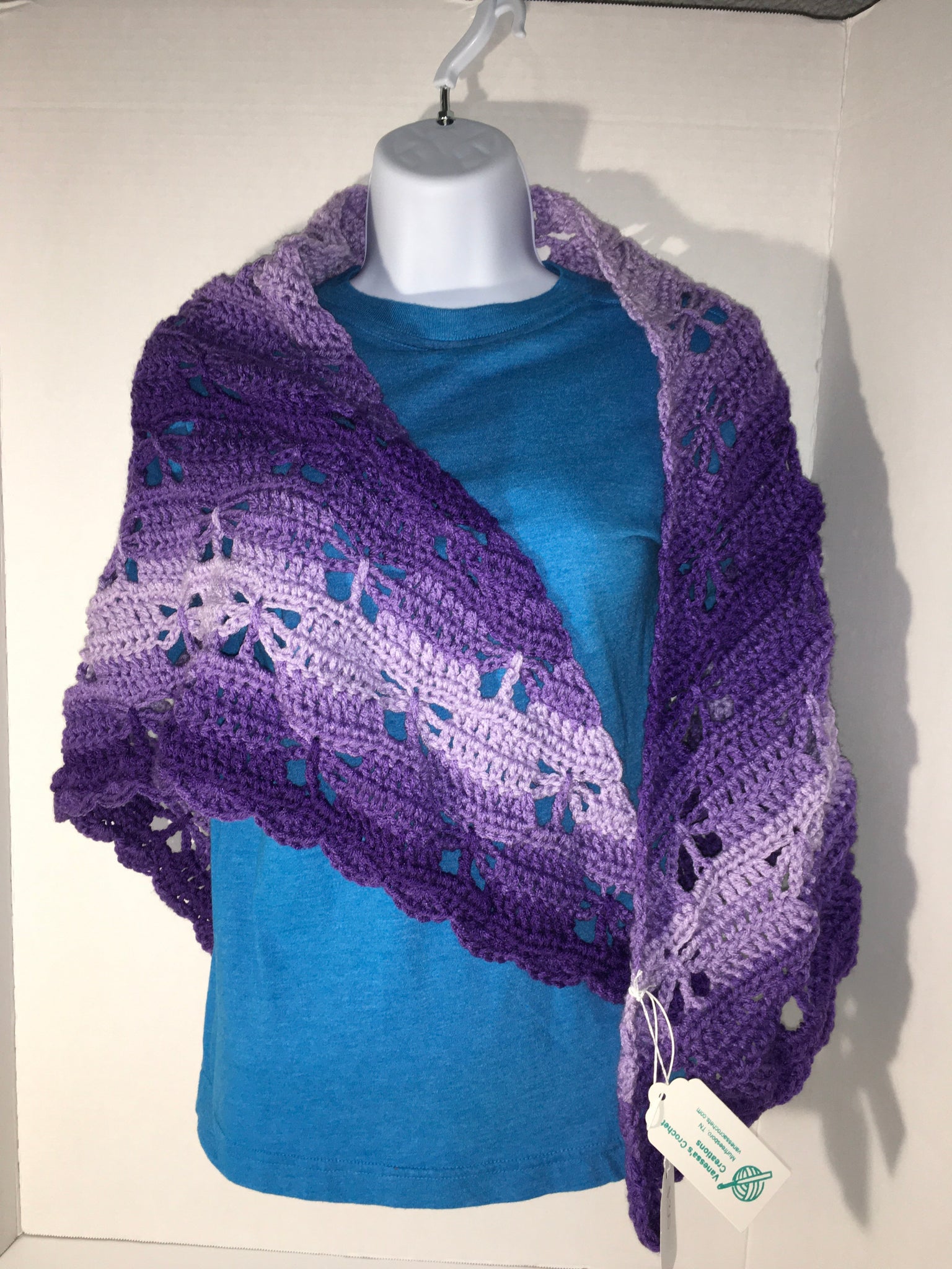 Crochet Butterfly Prayer Shawl (redheart ombré) – Vanessa's Crochet  Creations